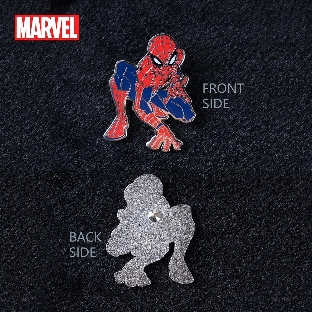 1PC Marvel Spider-Man Pin Officially Licensed Cool Action Superhero Anime Brooch Backpack Decoration Jacket Lapel Anti-Rust Exquisite Alloy Enamel Gift