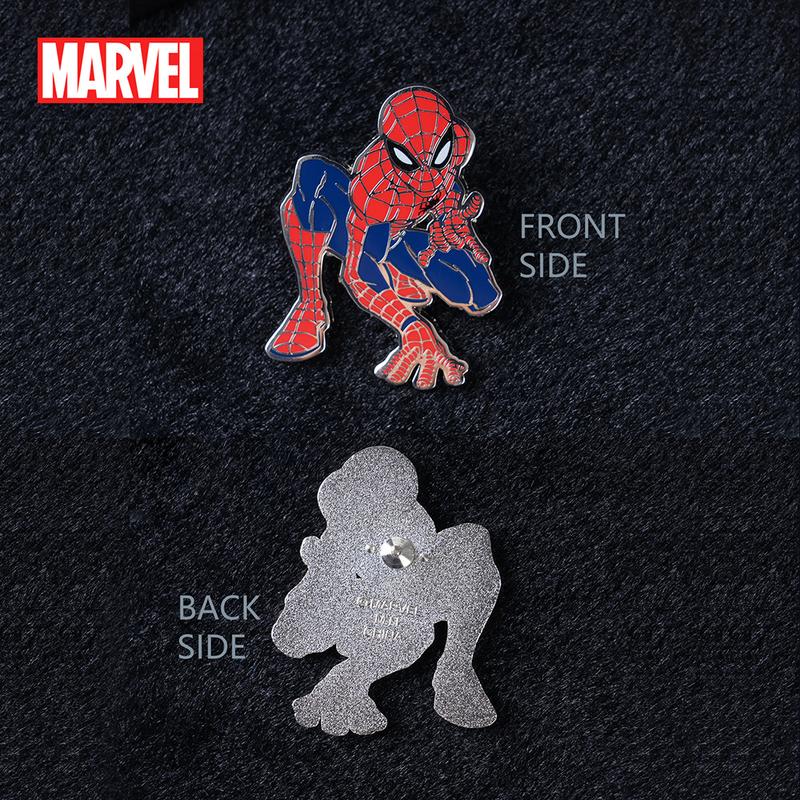 1PC Marvel Spider-Man Pin Officially Licensed Cool Action Superhero Anime Brooch Backpack Decoration Jacket Lapel Anti-Rust Exquisite Alloy Enamel Gift
