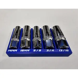 Spark Plug Socket Tool Organizer – Harbor Freight Pittsburgh 70701 5Pc Set Holder – 3D Printed Organizer For Toolbox & Garage Organization