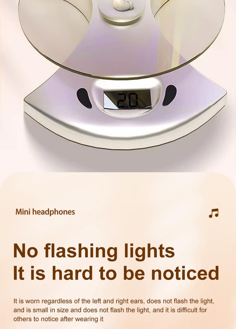 Mini Invisible Bluetooth 5.4 True Wireless Earbuds – Sport Noise Cancelling Gaming Headphones with Hi-Fi Audio, In-Ear Earphones for Music & Calls, Khaki