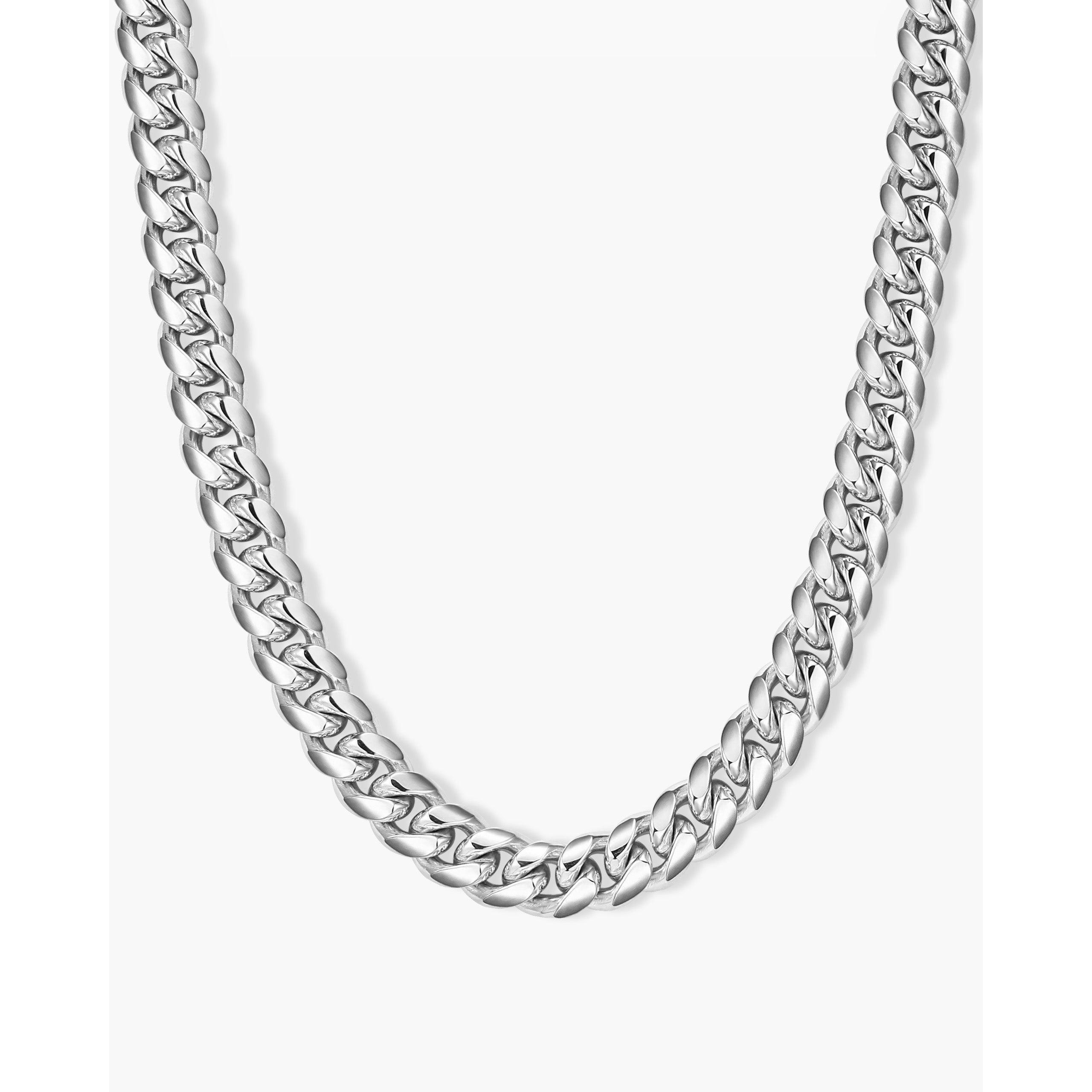 JAXXON Cuban Link Chain 8mm - Silver - Waterproof - Box Clasp