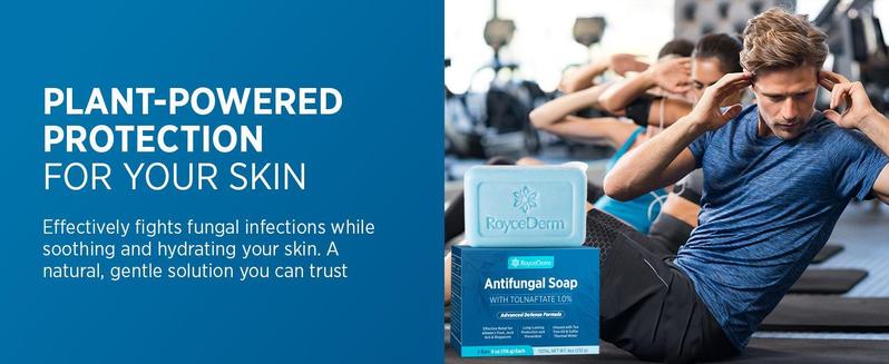 Roycederm Antifungal Tea Tree Oil Soap: Extra Strength Medicated Bar Soap Skin Fungus Treatment for Athletes Foot, Jock Itch & Ringworm - Deep Cleansing