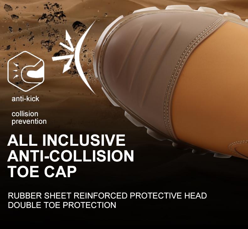 Lightweight steel toe brown anti slip work shoes - splash proof, smash proof, puncture proof, breathable safety shoes SpringStatements