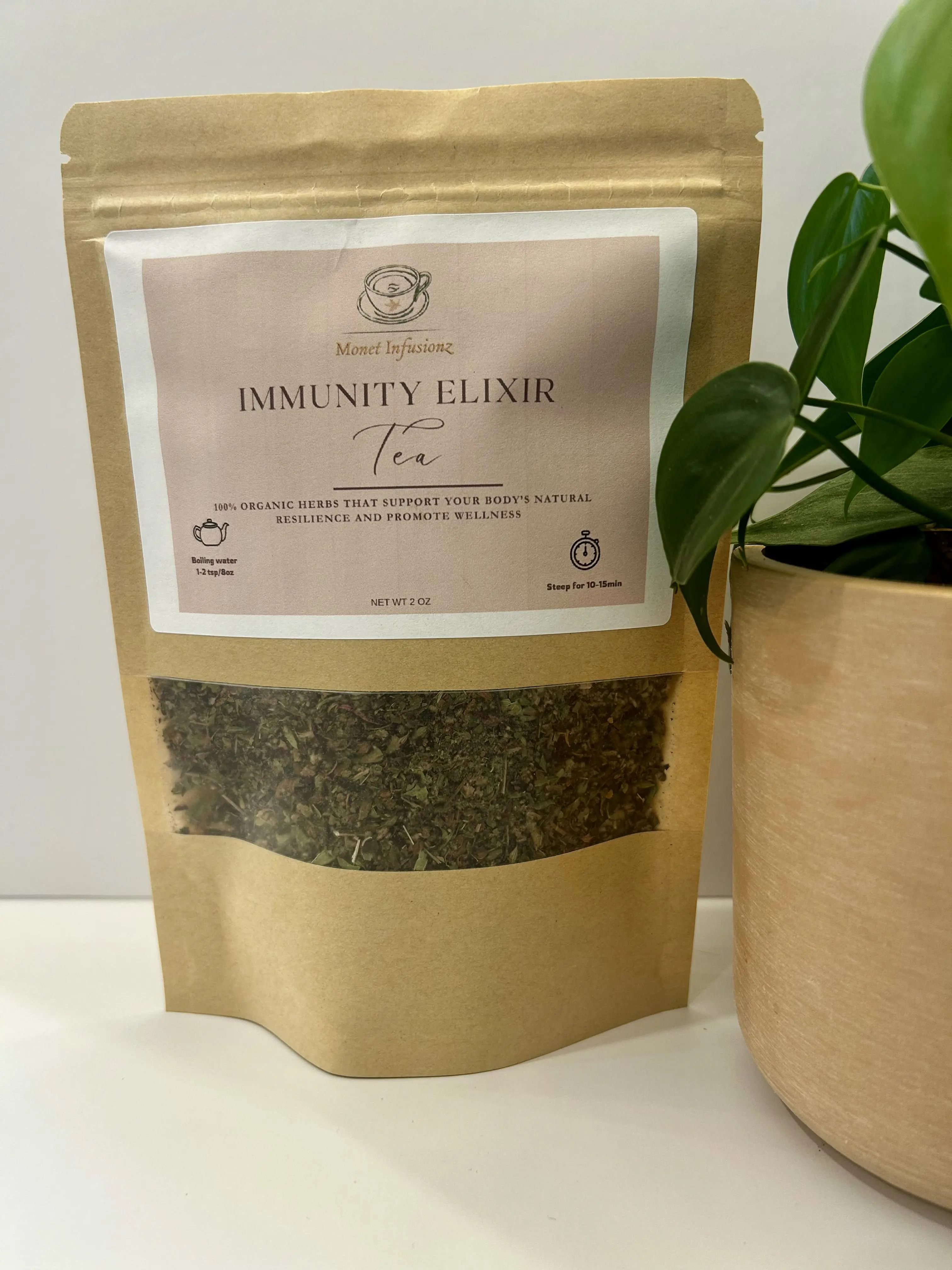 Immunity Elixir Tea - 100% Organic Herbs for Natural Resilience & Relaxation - 2 oz Bag