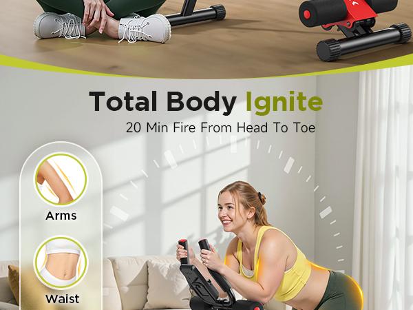 FLYBIRD Ab Workout Equipment, Adjustable Ab Machine Full Body Workout for Home Gym, Strength Training Exercise Equipment for Body Shaping Foldable Waist Trainer Suitable for Beginner