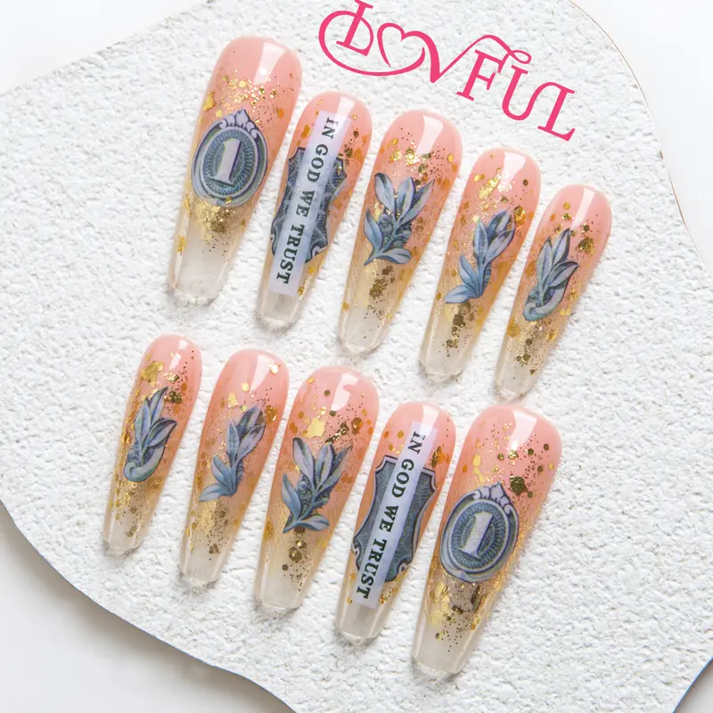 Lovful Coffin Mid Length 1.7'' Simple Handmade Acrylic Press-On Nails for Art & Care |10PCS Reusable,Salon Quality, H10-H352 #SohoChic