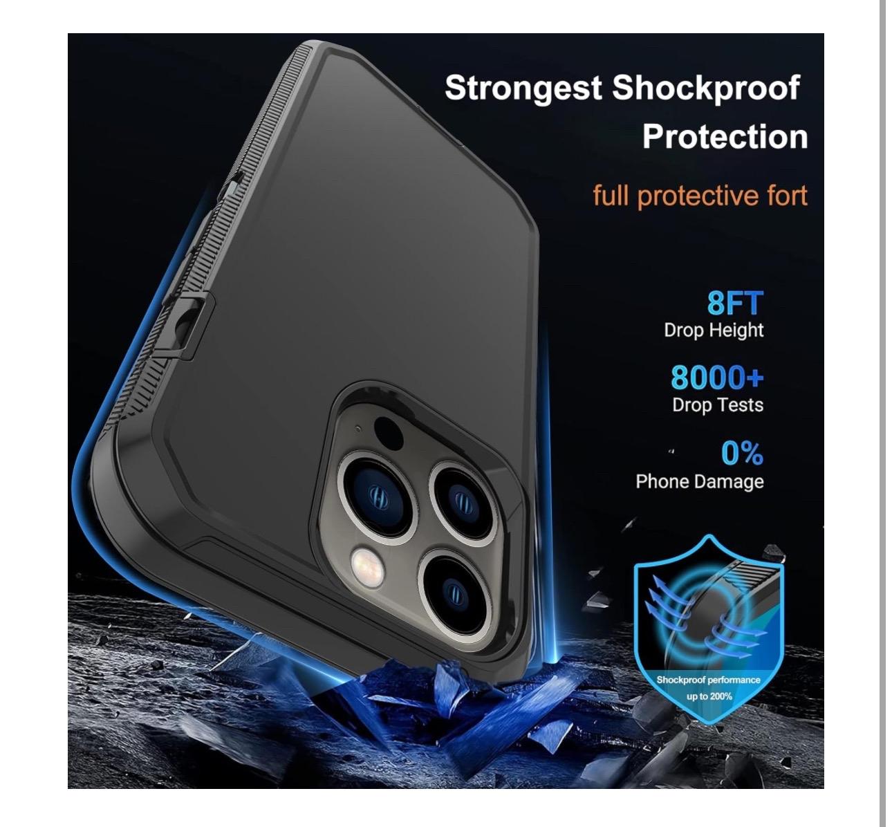 Defender for Apple iPhone Models with 1 Screen Protector, Heavy Duty Shockproof Drop Protection Rugged 3-Layer Military Tough Durable Protective Cover for Apple iPhone Models" (All Colors) Phonecase