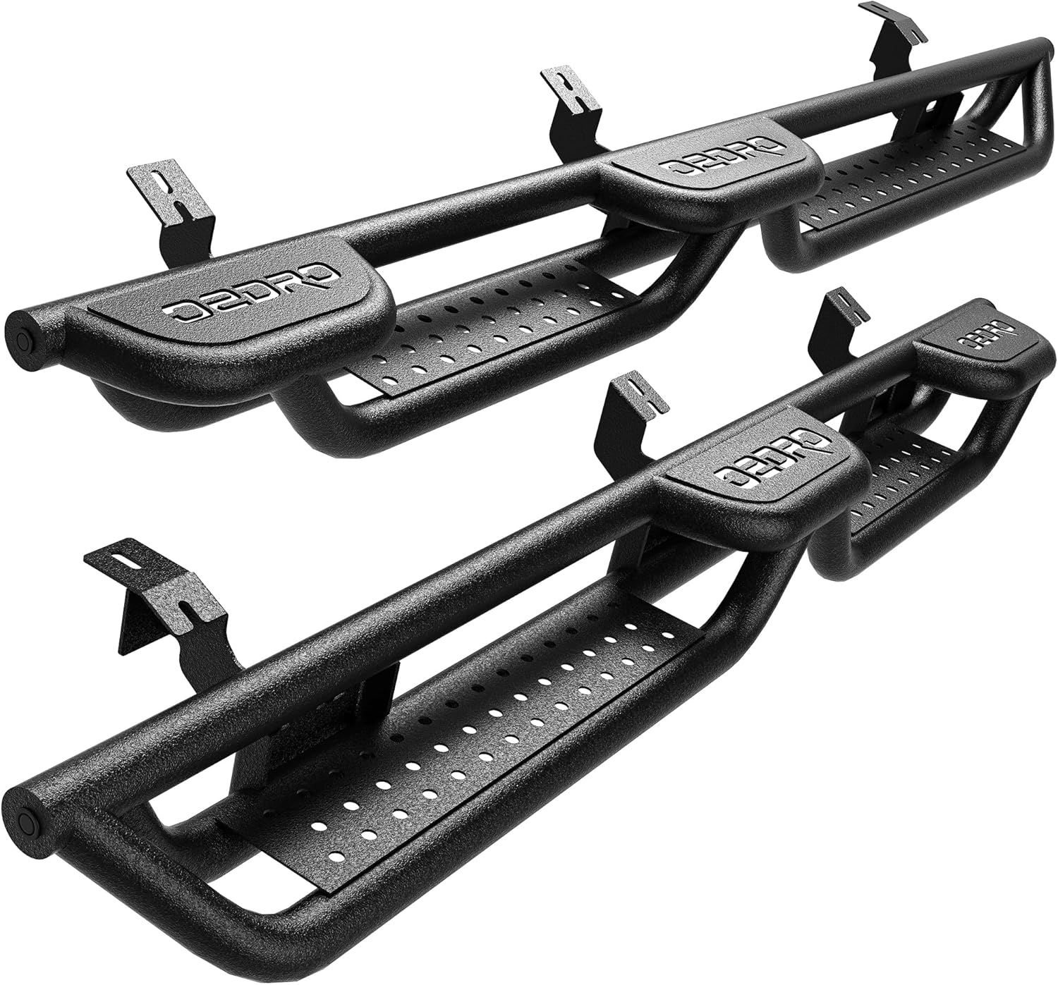 YITAMOTOR Wheel to Wheel Tacoma Running Boards Compatible with 2005-2023 Double Cab with 4 Full-Size Doors - Bed Access Side Steps with Two Stairs Nerf Bar