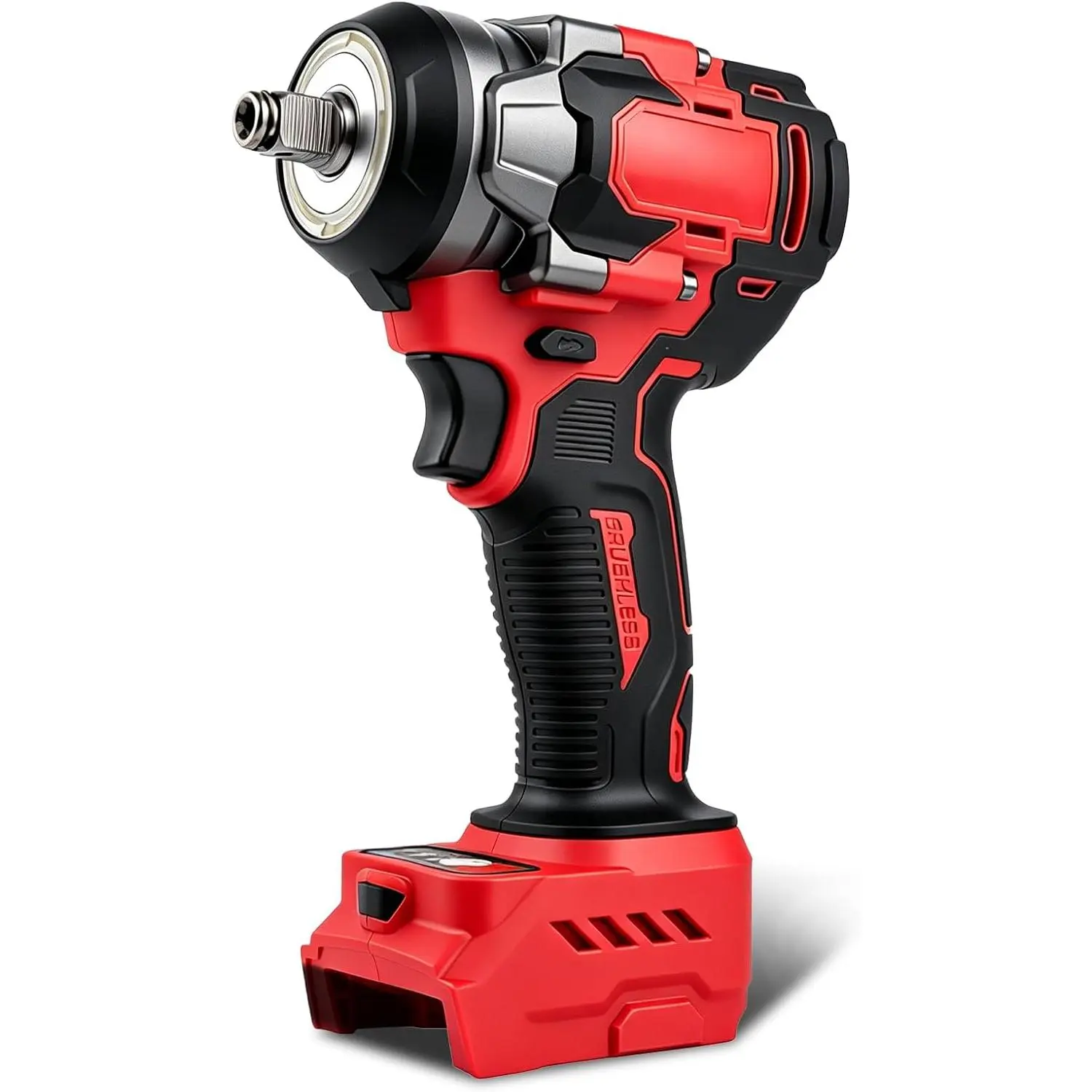 Cordless Impact Wrench for Milwaukee（No Battery）, Brushless Impact Gun, Up to 442 ft-lbs Torque, 4-Mode Control, Reverse Auto Stop, LED Work Light, Tool Only