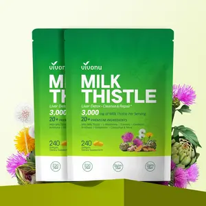 VIVONU Milk Thistle ｜ Liver Support Formula ｜ Antioxidant Support ｜ Daily Wellness Support ｜ With Milk Thistle 3000mg, Artichoke, Turmeric & More ｜ 240 Capsules ｜ Take 2 Daily
