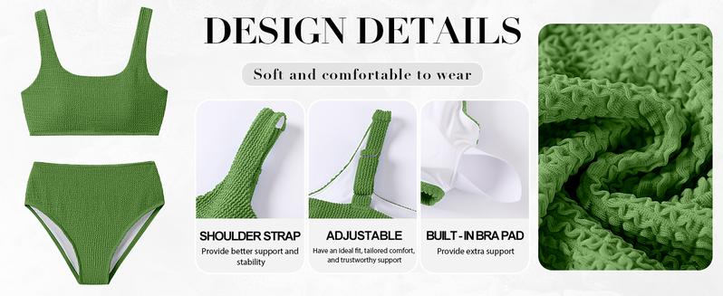 ANRABESS Women Swimsuits Two Piece Bikini Set High Waisted Ribbed Tummy Control Modest Bathing Suits 2026 Beach Swim Wear ANRABESS Women Swimsuits Two Piece Bikini Set High Waisted Ribbed Tummy Control Modest Bathing Suits 2026 Beach Swim Wear