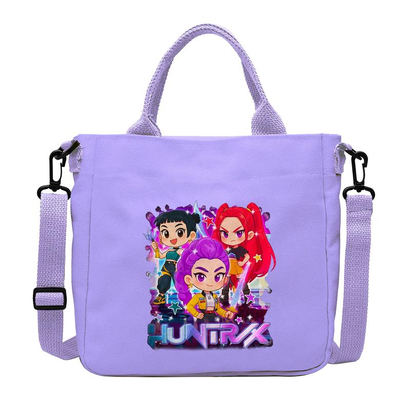 K-Pop Demon 3 Hunter Shoulder Bag – Cute Cartoon Rumi, Mira & Zoey Print Crossbody Tote, Large Capacity Gift Bag