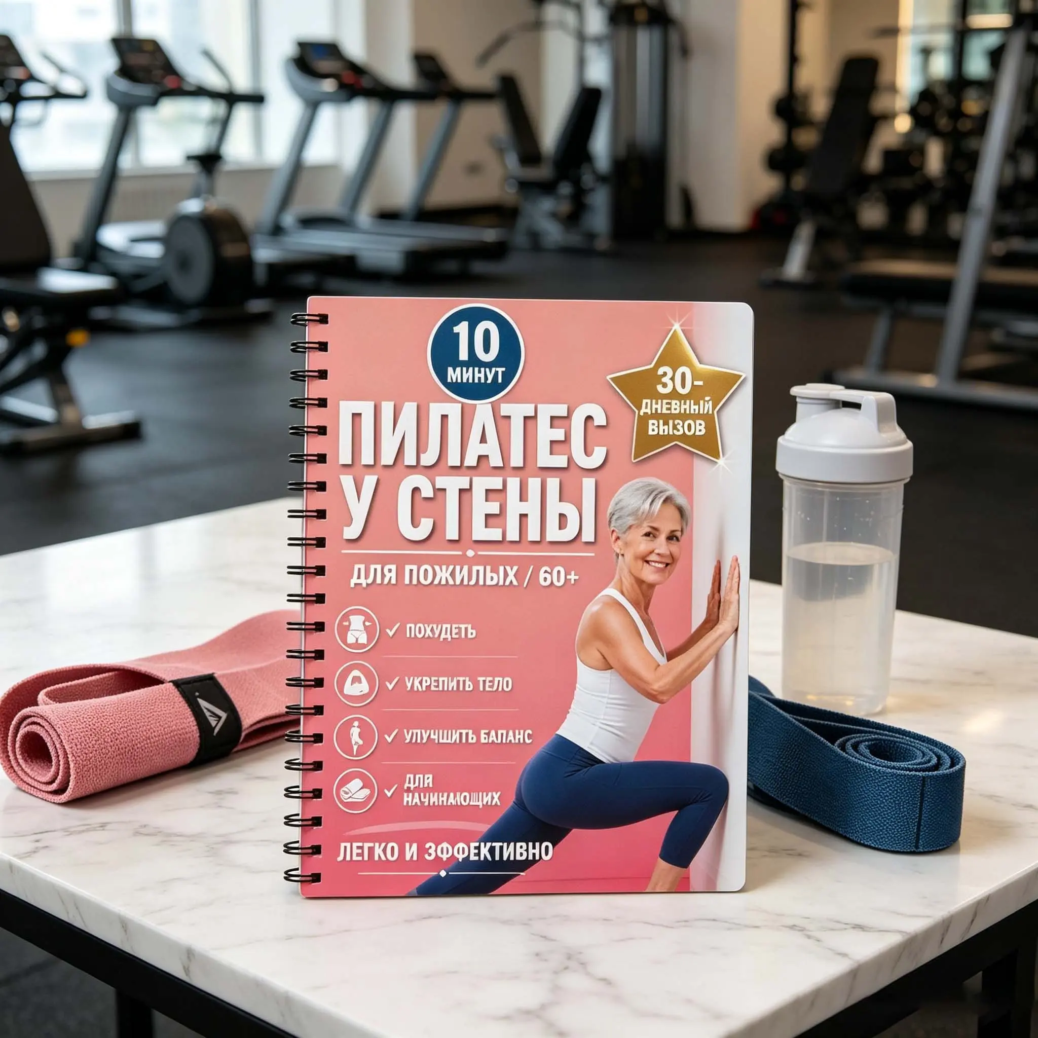 Russian Version Pilates Weight Loss Guide, 28-Day Gentle Fat Burning Plan, Daily 10-Min Low Impact Exercises, Ideal for Beginners