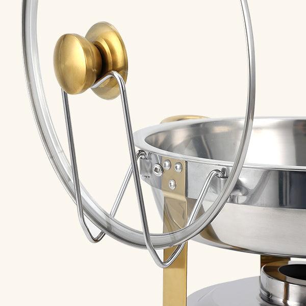 【Christmas Deal】GARVEE 2-Pack 5QT Stainless Steel Round Chafing Dish Buffet Set with Lid Holder & Glass Lid, Buffet Servers and Warmers for Parties, Weddings, Camping, Available in Gold and Silver