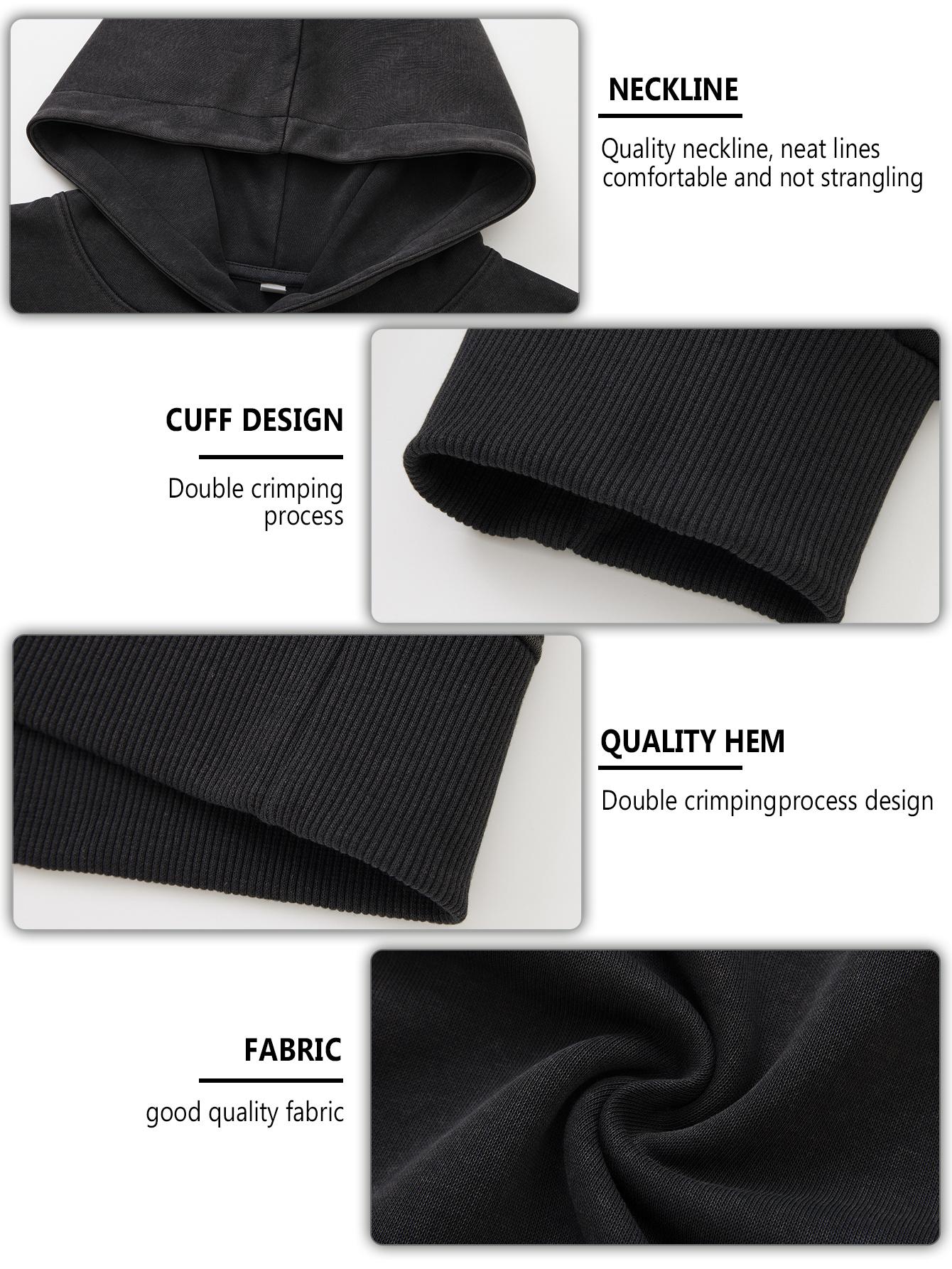 CCCMAI Men's Solid Color Loose Fit Hooded Sweatshirt Regular Fit Casual Long Sleeve Hoodie for Fall & Winter Men's Clothing for Everyday Wear with Quality Hem and Cuff Design Menswear Tops Pullover