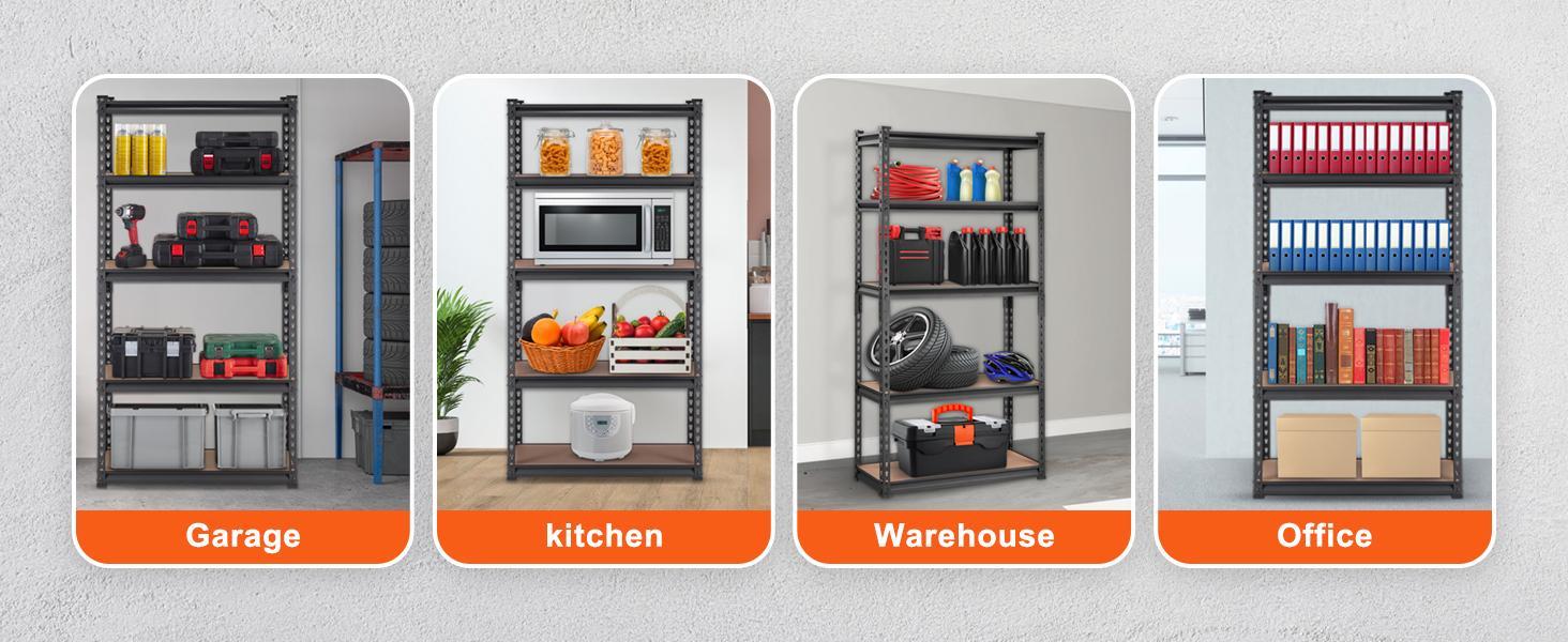 VEVOR Storage Shelving Unit, TikTokShopBlackFriday, 5-Tier Adjustable, 2000 lbs Capacity, Heavy Duty Garage Shelves Metal Organizer Utility Rack, Black, 30" L x 12" W x 60" H for Kitchen Pantry Basement Bathroom Steel Set VEVOR Storage Shelving Unit, TikTokShopBlackFriday, 5-Tier Adjustable, 2000 lbs Capacity, Heavy Duty Garage Shelves Metal Organizer Utility Rack, Black, 30" L x 12" W x 60" H for Kitchen Pantry Basement Bathroom Steel Set