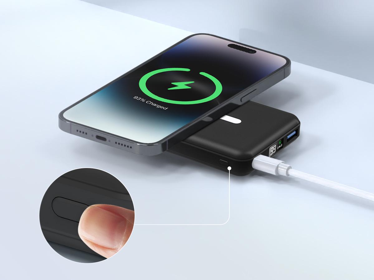 Podoru for MagSafe Battery Pack, 10000mAh Magnetic Power Bank LED Display Fast Charging Wireless Portable Charger for iPhone 17/16/15/14/13/12 Series