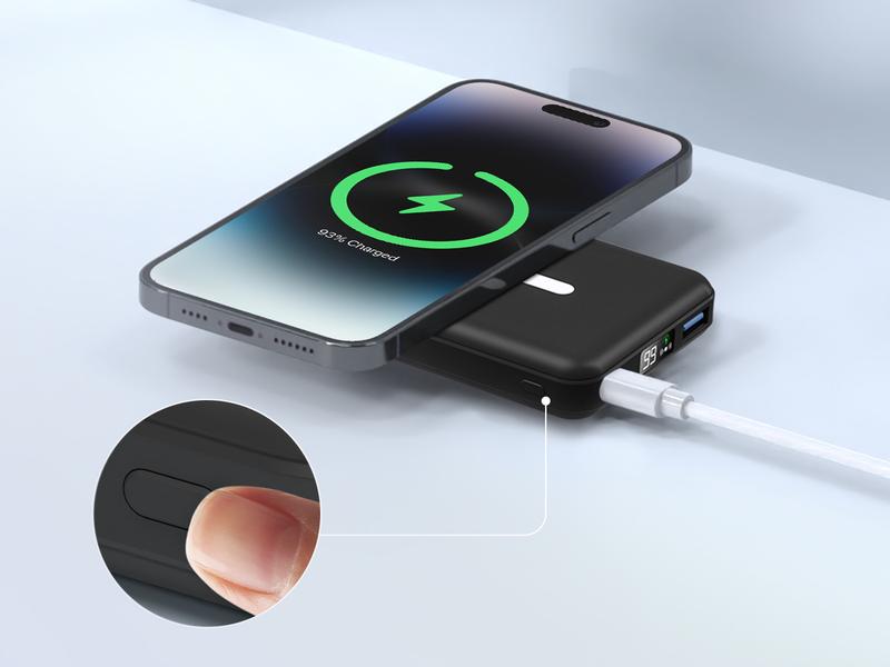 Podoru for MagSafe Battery Pack, 10000mAh Magnetic Power Bank LED Display Fast Charging Wireless Portable Charger for iPhone 17/16/15/14/13/12 Series