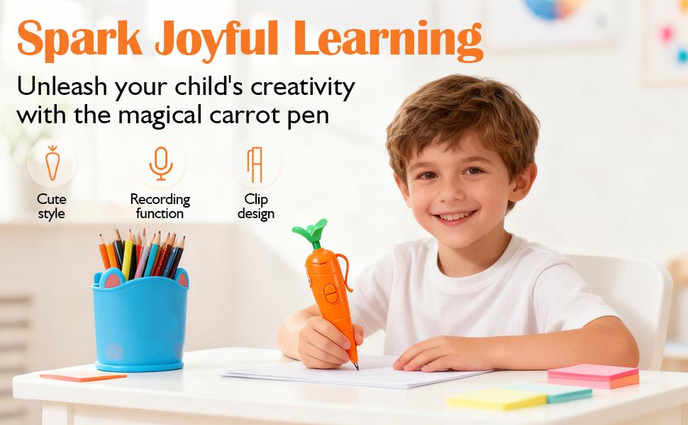 60-Second Voice Recorder with Playback & Audio Recorder Pen - Cute Carrot-Shaped Recorder Device, Smooth-Writing Ballpoint Pen - Fun & Creative Gift for Kids, Students, Teachers 60-Second Voice Recorder with Playback & Audio Recorder Pen - Cute Carrot-Shaped Recorder Device, Smooth-Writing Ballpoint Pen - Fun & Creative Gift for Kids, Students, Teachers