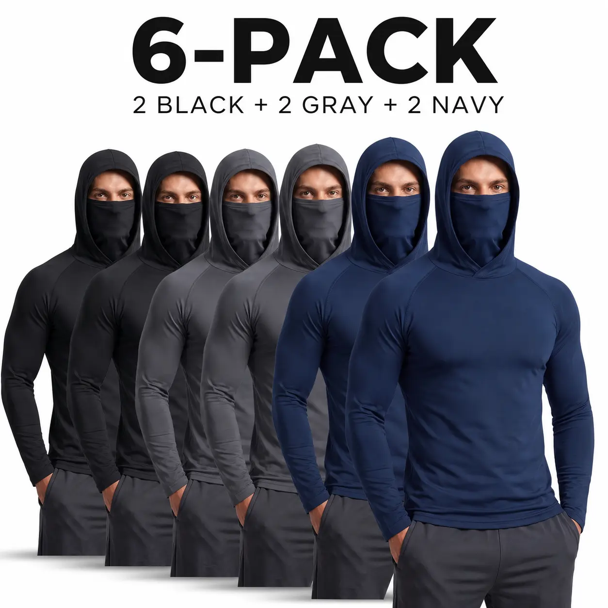Men's Sun Protection Hoodie Long Sleeve Work Shirts Camisas para Hombres de Trabajo