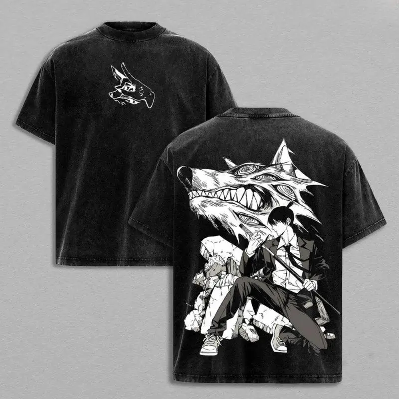 Aki Hayakawa x Kon Tee Washed – Chainsaw Man Vintage Wash Heavy