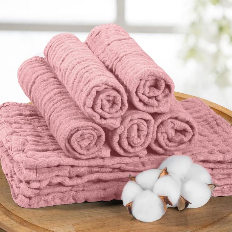 Yoofoss Muslin Burp Cloths for Baby 10 Pack 100% Cotton Baby Washcloths for Boys Girls Large 20''X10'' Super Soft and Absorbent White