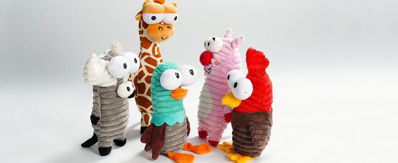 Nocciola 5 PCS Entire Barnyard Dog Toys with Squeaky Sounds, Christmas gift, Durable and Stimulating Plush Toys for Small to Large Dogs