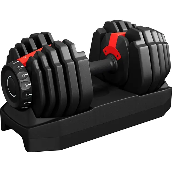 Yaheetech Fast-Adjust Compact Adjustable Dumbbells Set (40LB-52.5LB-90LB) - Portable Home Fitness At-Home Gym Weights, Whole Body Strength Training Equipment, Anti-Slip Handle, Storage Tray, Durable Steel Plates, Dual Safety Locks, Water Resistance