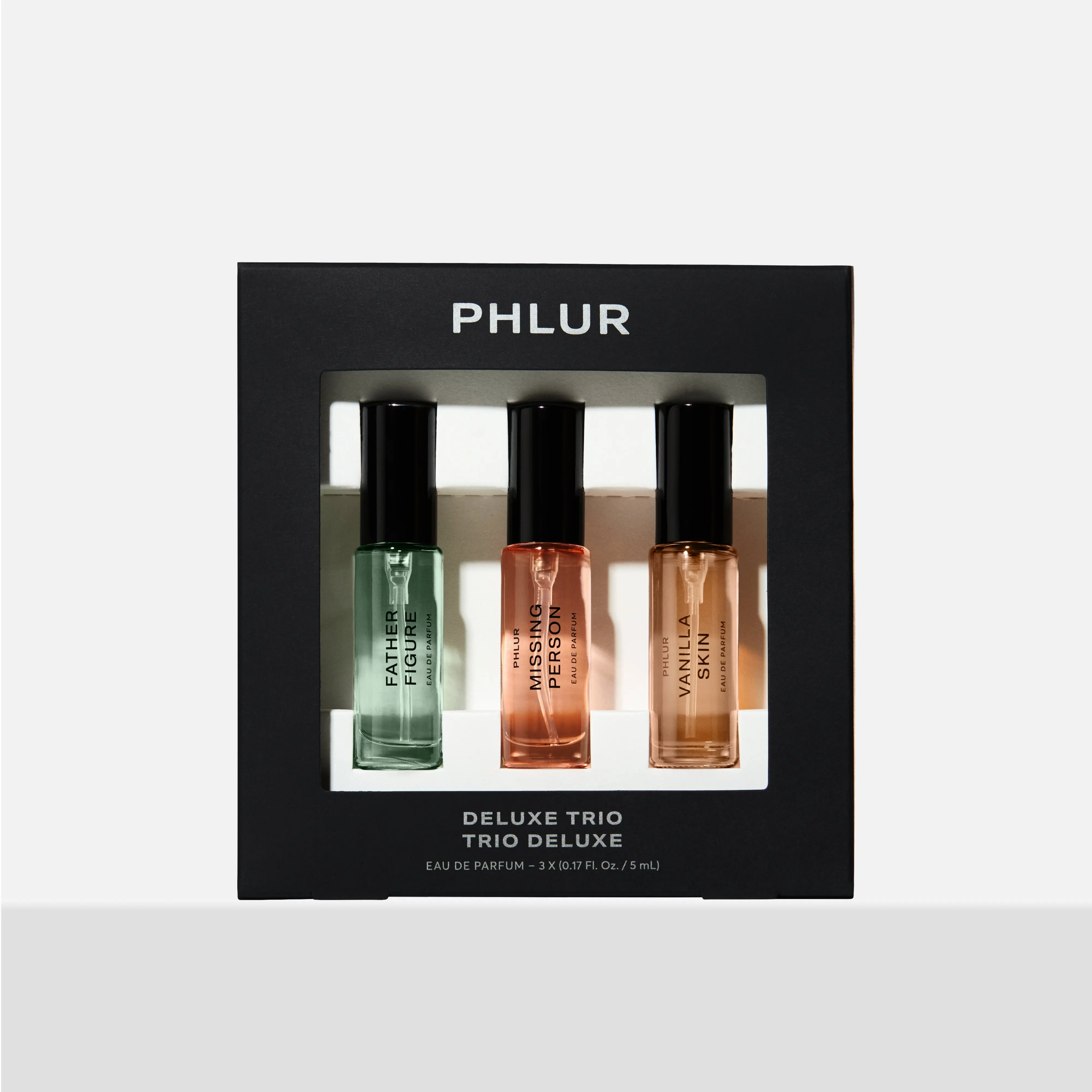 PHLUR Best Sellers Mini Perfume Trio - Vanilla Skin, Missing Person & Father Figure Eau de Parfum Set (3 x 5mL)