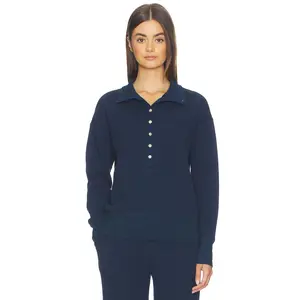Negative Underwear Waffle Knit Pullover in Navy