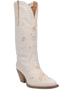 Dingo Women's Full Bloom Western Boot Round Toe - Di939-White