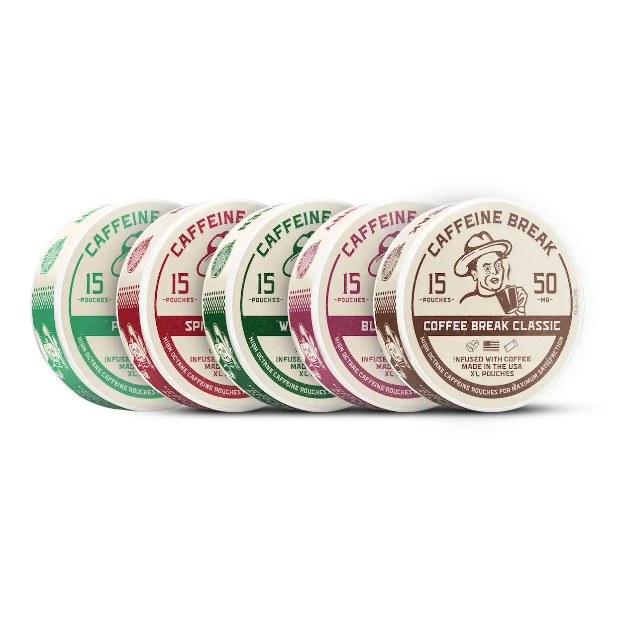Caffeine Break Energy Pouches 50mg | No Crash Sugar-Free Caffeine Boost | Clean Energy Made in USA