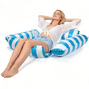 Inflatable Pool Float Hammock for Adults, Cooling Mesh Water Chair, Foldable & Lightweight,  Portable Foldable Water Chair for Beach Vacation Essentials, Travel & Summer Relaxing