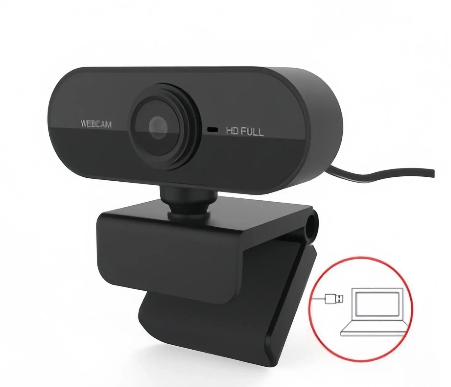 1080P Fixed Focus Webcam with HD Glass Lens, 120-Degree Wide Angle, 360° Horizontal-180° Vertical Adjustability, Rotating Clip, Built-in Microphone, USB Cable, Plug-and-Play Setup for Desktop & Laptop (Tripod-Compatible), Home Office, Pc Camera Webcam, Co