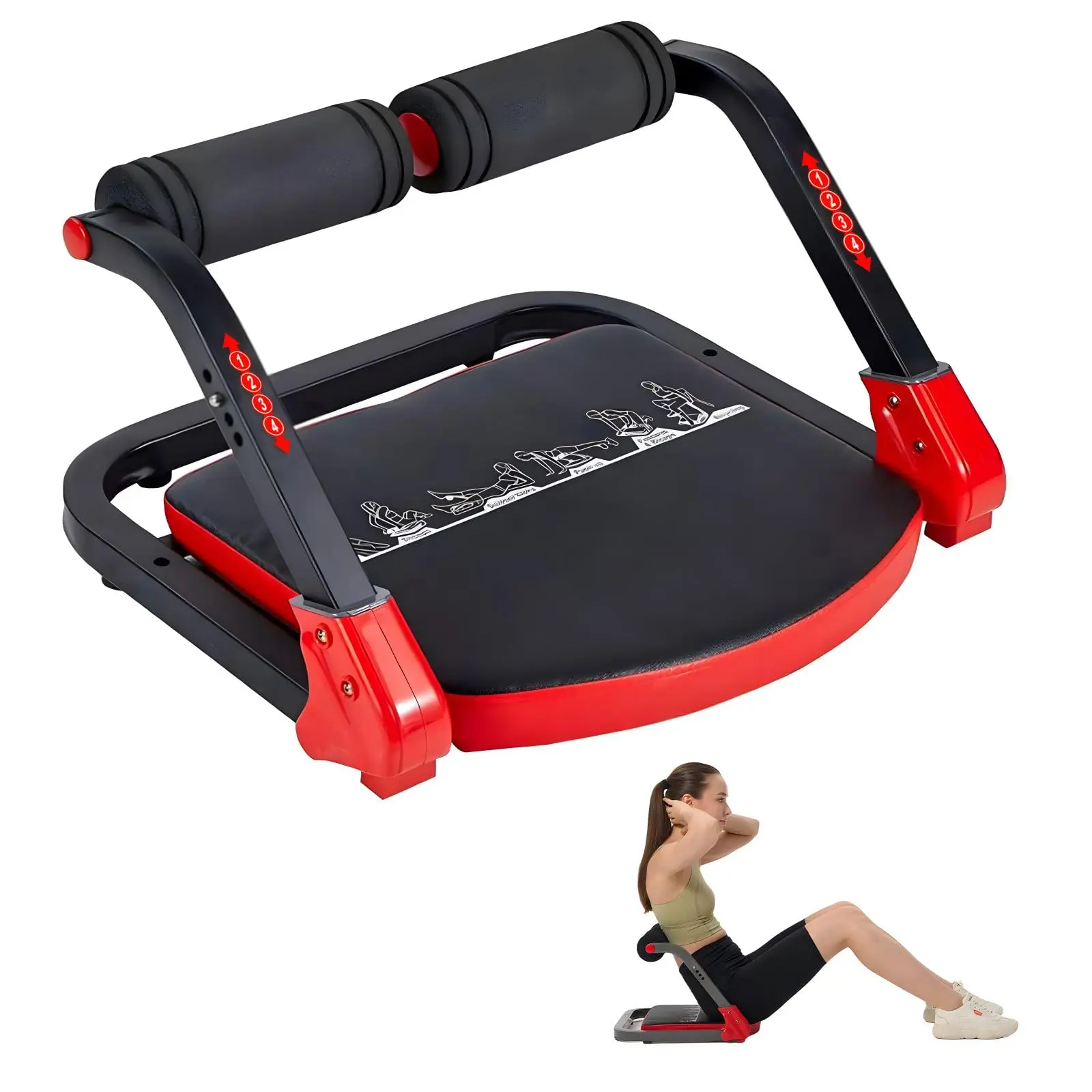 Prosource Ab Machine Ab Machine, Sit Up Exercise Equipment, Ab Workout Equipment with 3 ...