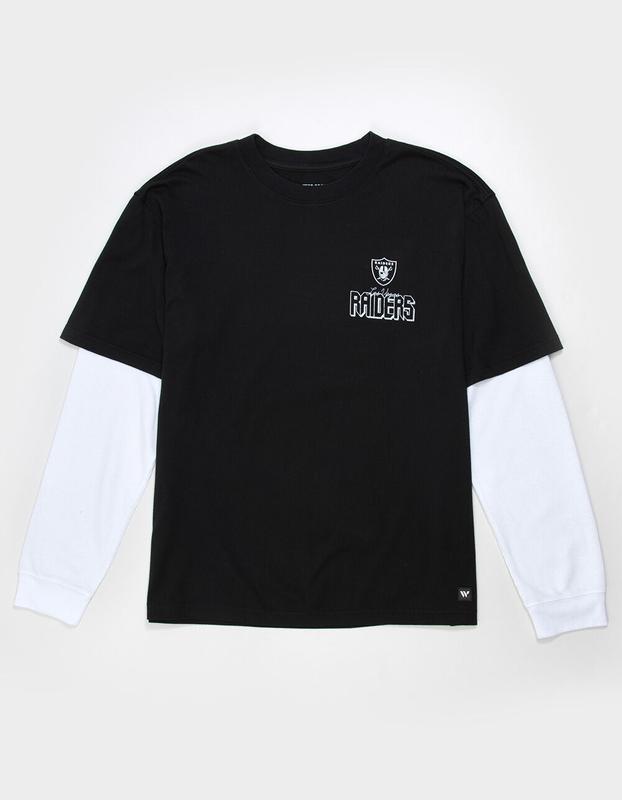THE WILD COLLECTIVE Las Vegas Raiders Mens Long Sleeve Boxy 2fer Tee