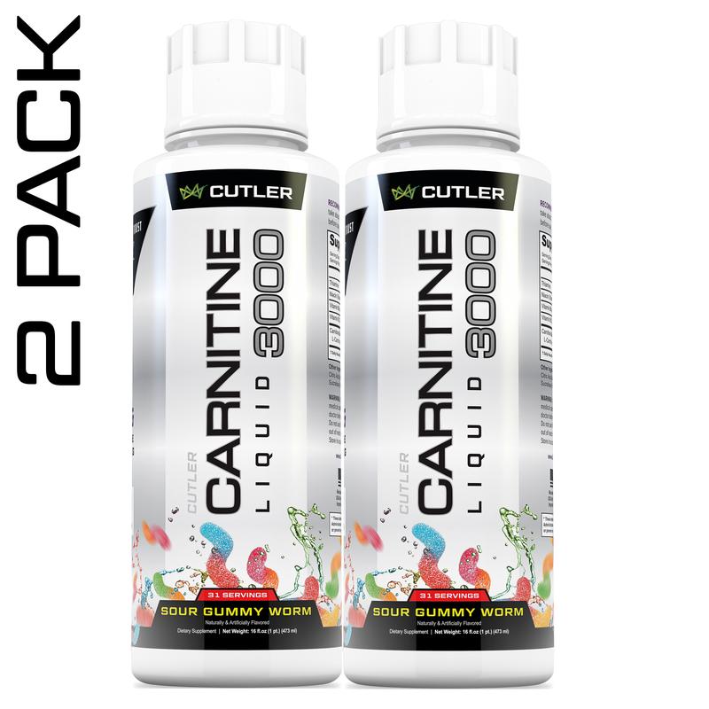 Cutler Nutrition 2 Pack Carnitine 3000 Liquid Supplement for Energy Sugar Support and Recovery health and fitness liquid