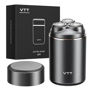 VTT Electric Razor for Men, Wet & Dry Cordless Shaver, IPX6 Waterproof, 3-Head Floating Blades for Gentle Shaving on Sensitive Skin, USB Rechargeable Compact Travel Shaver, Gift for Men