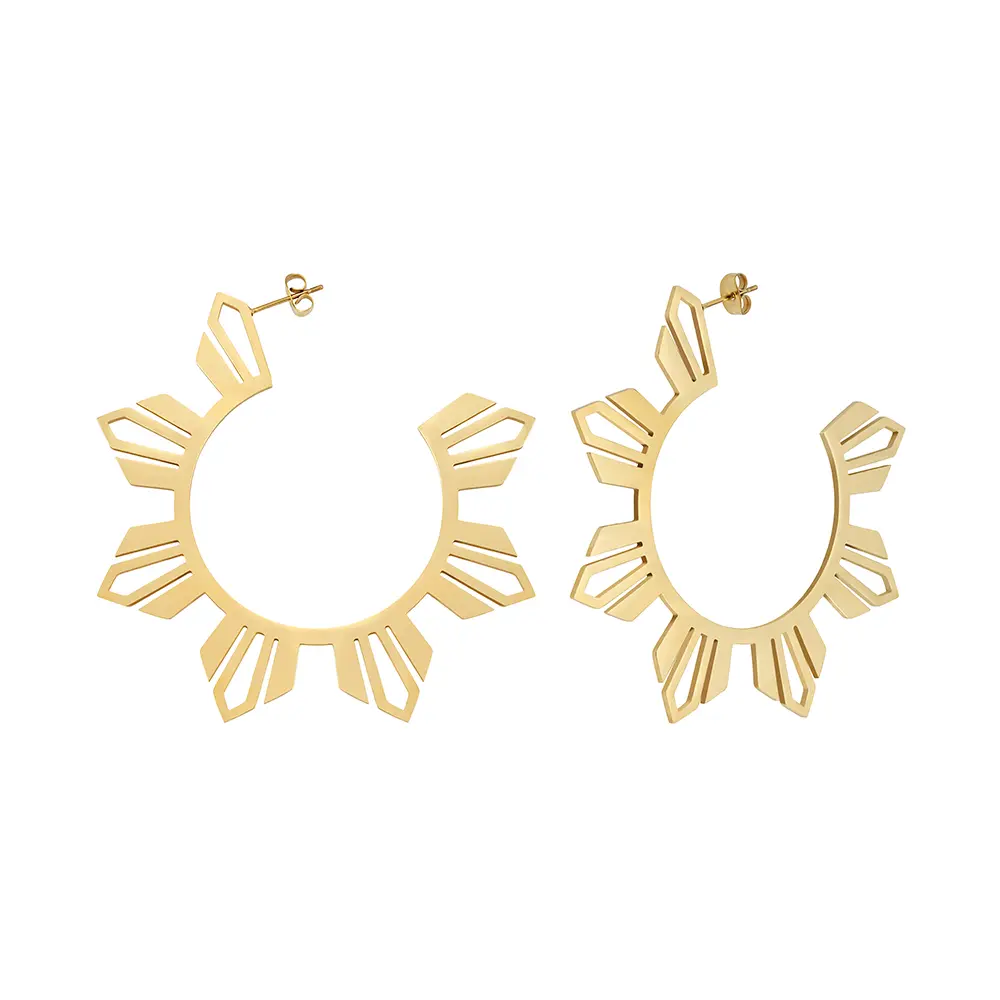 Large Araw Earrings - Philippines Flag Sun Symbol Hoops for proud Filipino Americans