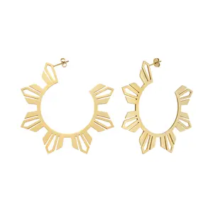 Large Araw Earrings - Philippines Flag Sun Symbol Hoops for proud Filipino Americans
