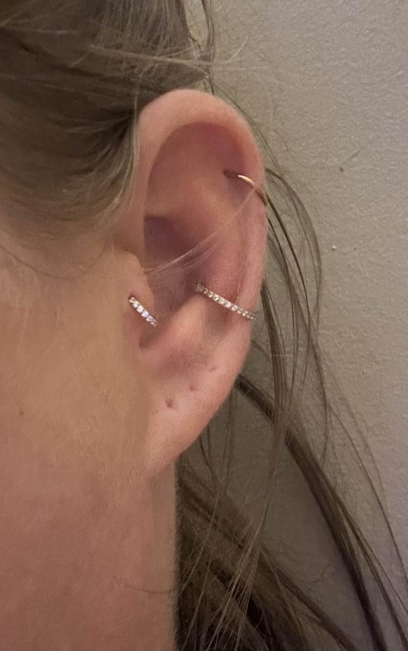 OUFER 20G Micro Gem CZ Hinged Nose Nostril Piercing Hoop Ring 316L Stainless Steel Body Jewelry Black Purple Pink Green Blue Inner Diameter 5mm-12mm Artificial Zircon