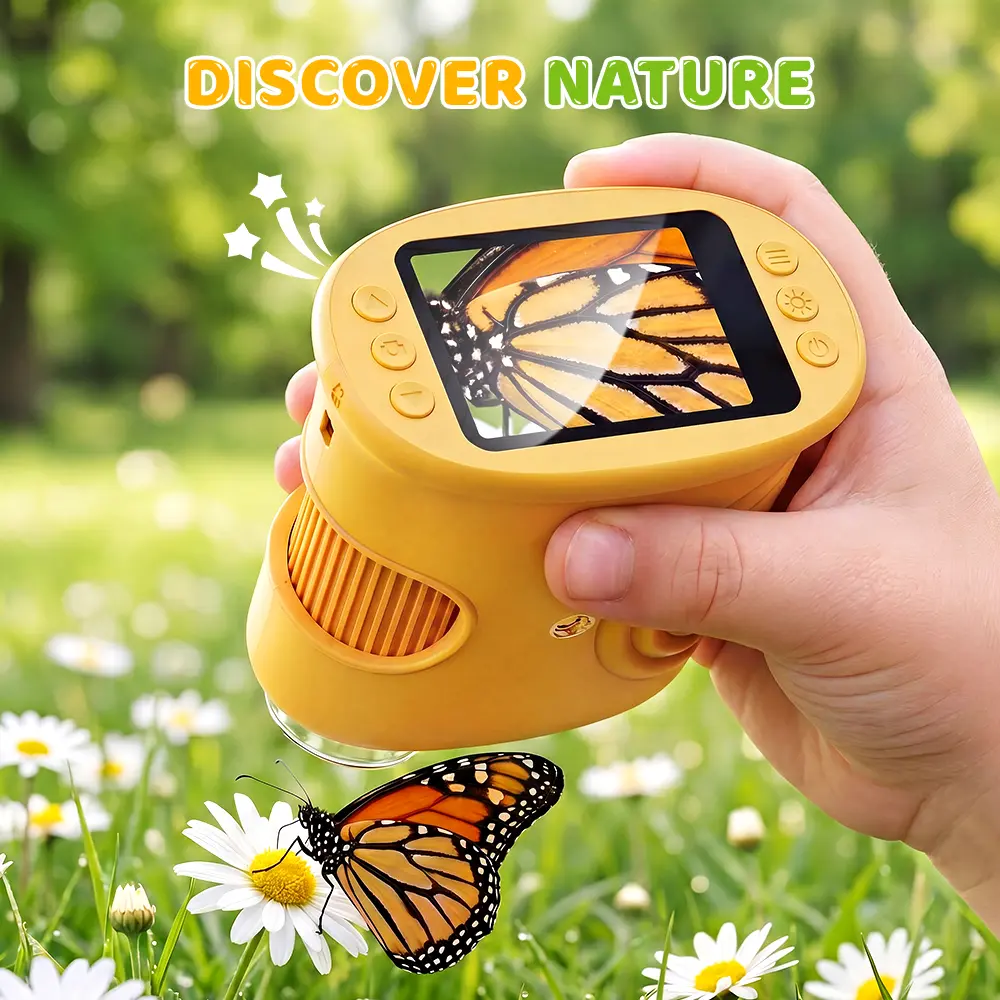 【2026 Upgrade】1000X Handheld Digital Microscope for Kids: Pocket Microscope for Stem Toy | Birthday Gifts for Girls Boys Child - Portable Edu Science Kits Toddler Age 3-6 6-12 backtoschool