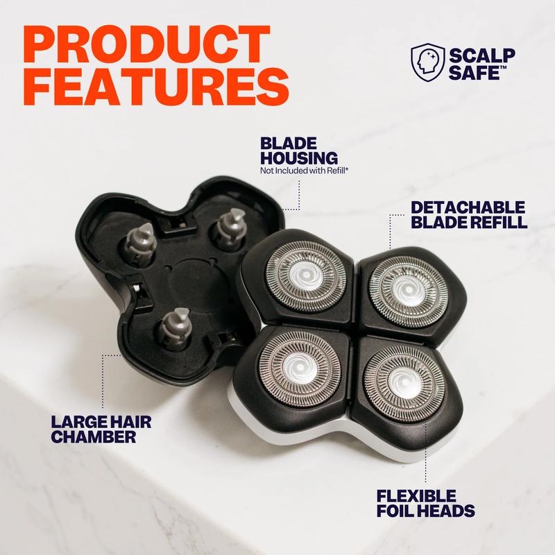 Freebird FlexSeries Pro Blade Refill – Ultra-Sharp, ScalpSafe Rotary Blades for Smooth Shave – Long-Lasting Design for 50+ Shaves – Easy QuickSnap Install