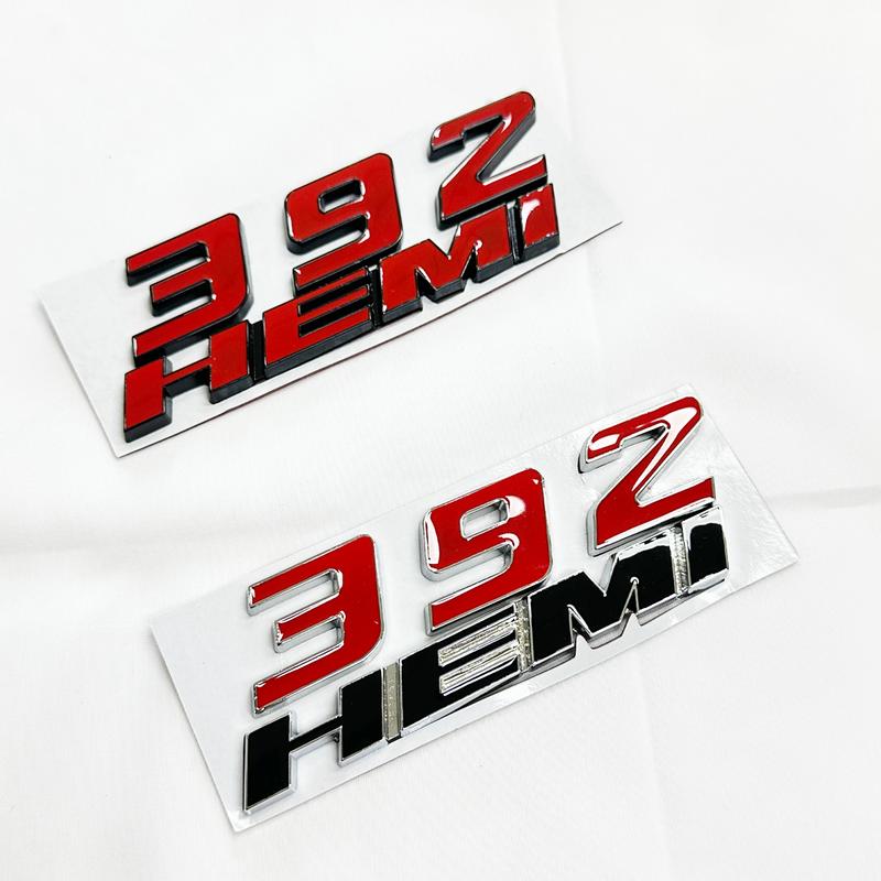 392 Side Emblem Badge Set Fits Dodge Challenger Charger Replacement (Black/Red) 2-Pack