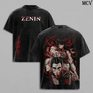 Maki Zenin Jujutsu Kaisen Culling Game Arc Heavenly Restriction Anime Manga Graphic Double Printed Acid Washed T-Shirt, Menswear Heavy Cotton JJK Tee Unisex Oversize Streetwear Vintage