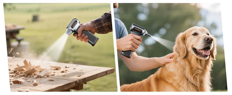 WOLFBOX MF200 Electric Air Duster with Removable Battery, Super Power Cordless Blower - 3-Speed Adjustable, Long Life Mini Air Duster with 4 Nozzles for Computer Keyboard, Car Cleaning, Outdoor Use TikTokShopHolidayHaul