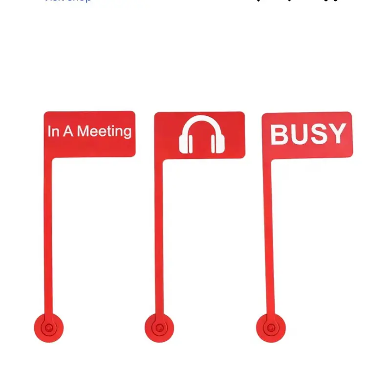 Monitor Busy Flag Signs (3-Pack) with 3M Adhesive - Busy / On a Call / In a Meeting | Funny Office Desk Accessory for Work From