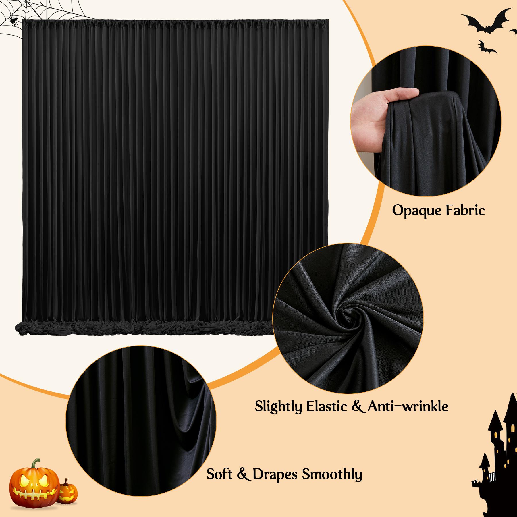 Wrinkle-Free Polyester Backdrop Curtain Set, 6-Pack Fabric Panels for Photoshoot Backdrops & Christmas Party Decoration Supplies, 5x7ft/5x10ft Banners Compatible with Fairy Garlands, Balloons, Home Decor,summerwins