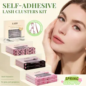 Lashterally Self-Adhesive Lash Clusters Kit | No Glue Needed, Easy Press-On & Removal, Salon-Quality Results, Individual Lash Clusters, 24+ Hour Hold, Beginner Friendly, 10mm/12mm/14mm, 72/90/110/120 Pc