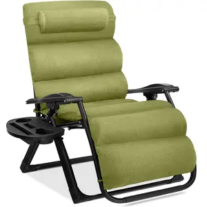 Best Choice Products Oversized Zero Gravity Chair, Folding Recliner w/ Removable Cushion, Side Tray